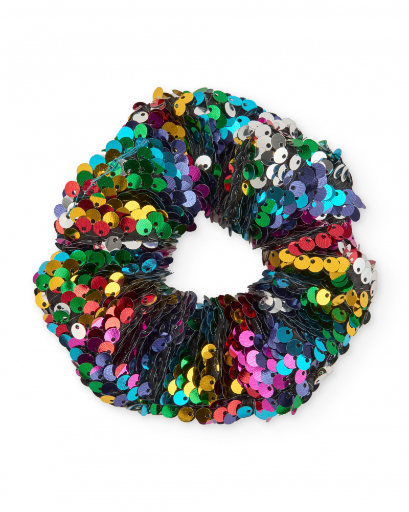 Elastico per capelli da bambina in maglia con paillettes