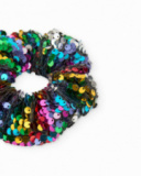 Elastico per capelli da bambina in maglia con paillettes