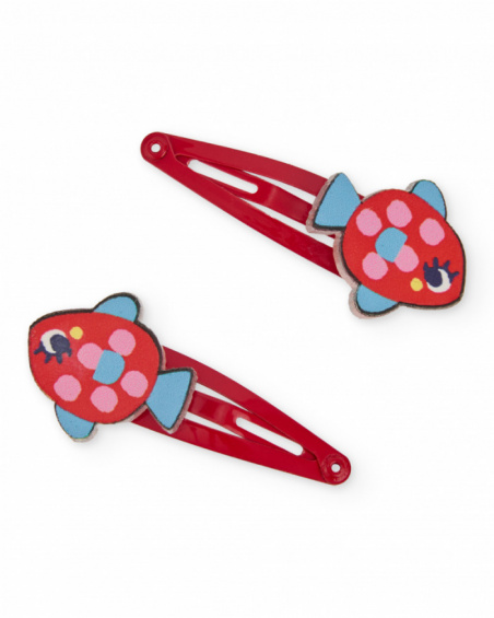 Set di mollettine da bambina con decorazioni a forma di pesce