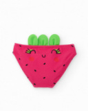 Slip bikini da bambina in maglia con dettaglio di foglioline