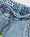 Bermuda da bambino tinta unita in tessuto denim