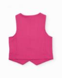 Gilet da bambina in maglia con bottoni metallici