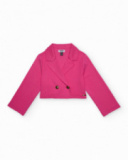 Blazer da bambina in maglia con design incrociato