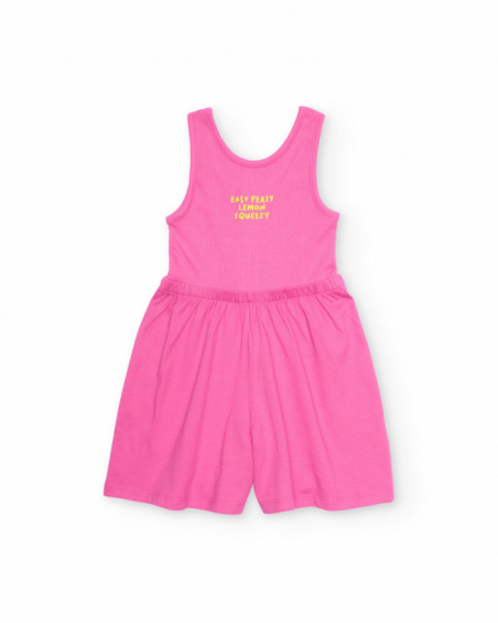 Tuta da bambina in maglia con parte superiore a costine