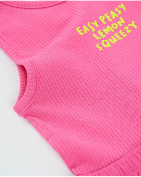 Tuta da bambina in maglia con parte superiore a costine