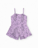 Tuta da bambina in maglia con volant sullo scollo