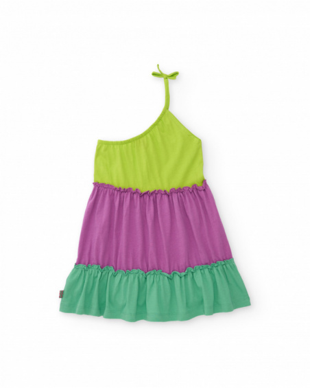 Vestito da bambina in maglia con design asimmetrico