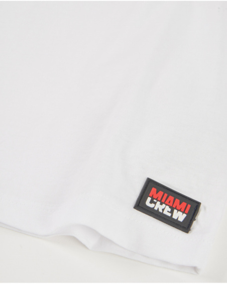 T-shirt da bambino in maglia con stampa frontale