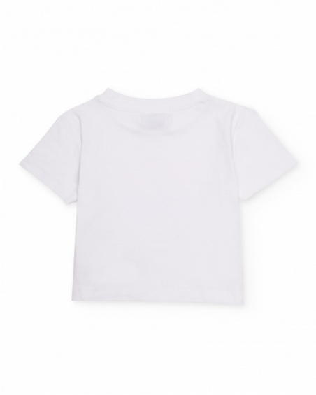 T-shirt da bambina in maglia con illustrazione di palma