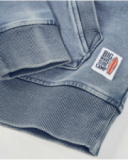 Felpa da bambino in maglia e denim con effetto lavato