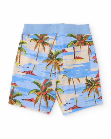 Bermuda da bambino in maglia con stampa di palme