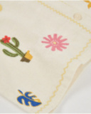 Camicia da bambina tinta unita con ricami colorati