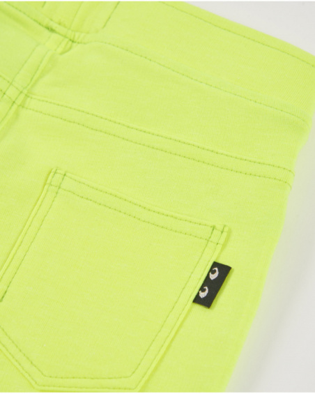 Shorts da bambina in maglia con tessuto elasticizzato