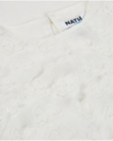 Blusa da bambina tinta unita con applicazioni floreali