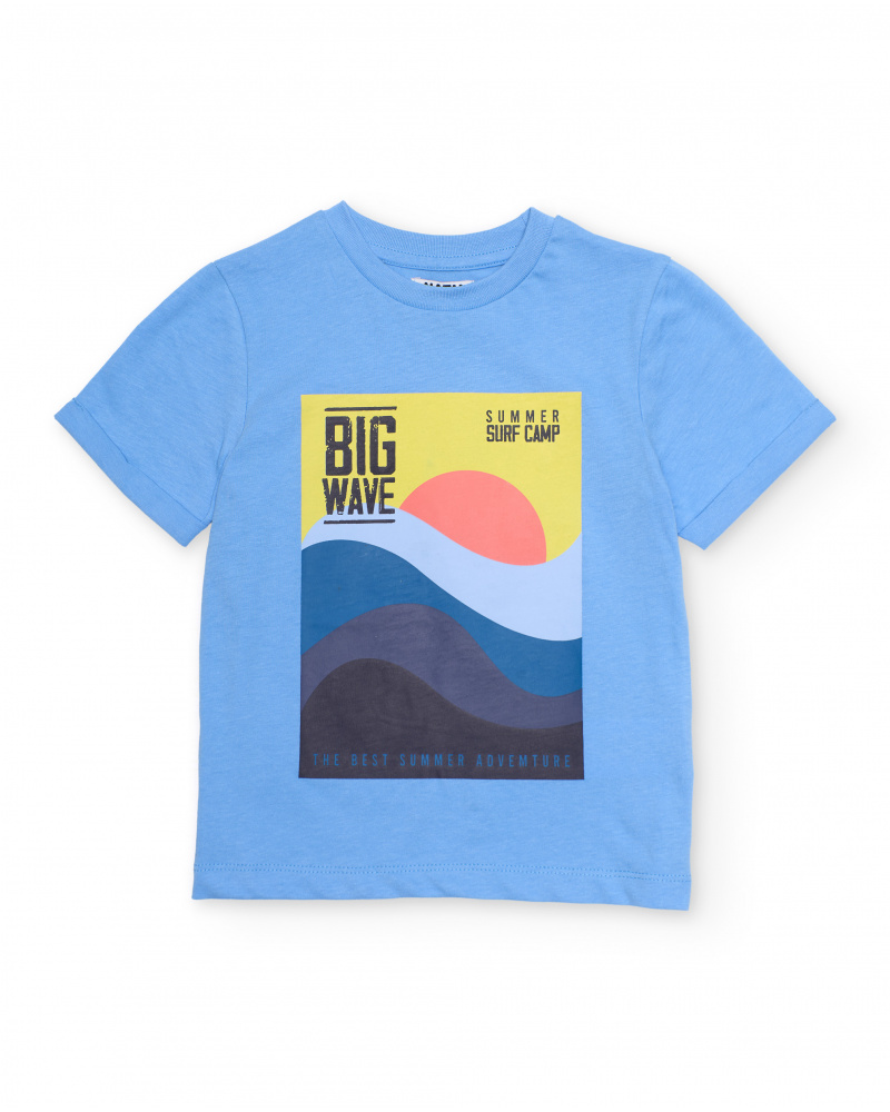 T-shirt da bambino in maglia con grafica frontale