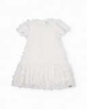 Vestito da bambina tinta unita con decorazioni floreali