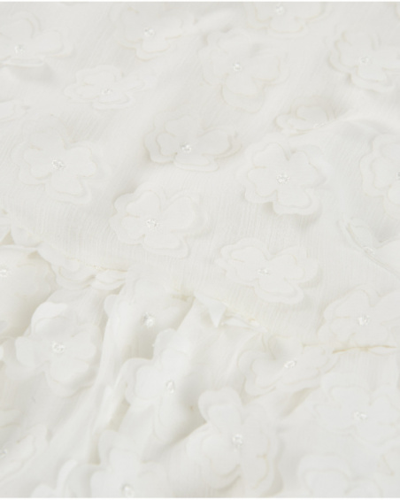 Vestito da bambina tinta unita con decorazioni floreali