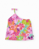 Top da bambina in maglia con design asimmetrico