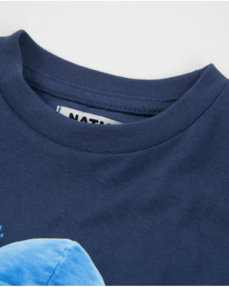 T-shirt da bambino in maglia con grafica di cane