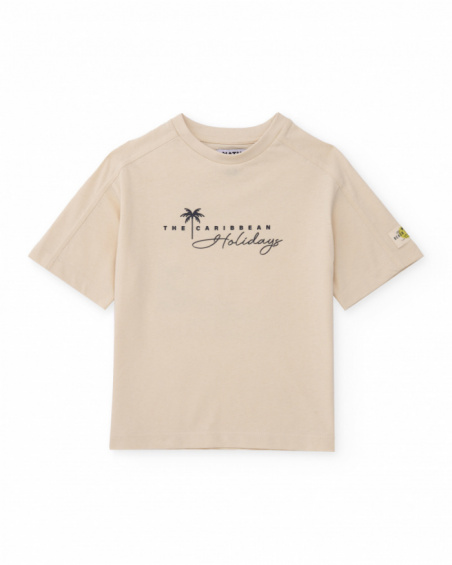 T-shirt da bambino in maglia con stampa caraibica