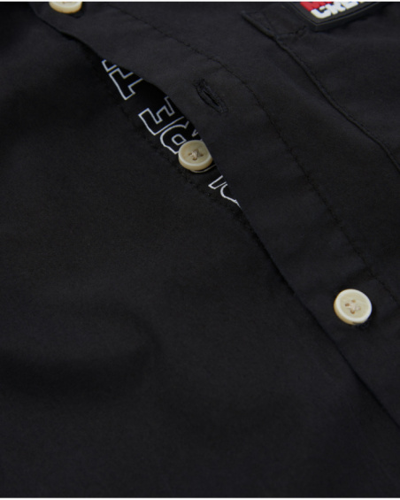 Camicia da bambino in tessuto piano dal design classico