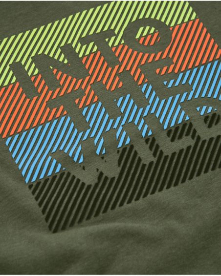 T-shirt da bambino in maglia con grafica lineare