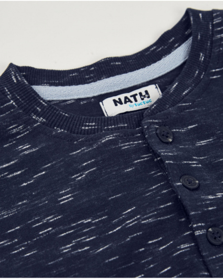 T-shirt da bambino in maglia con effetto mélange