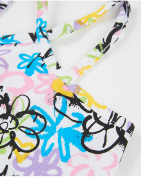 Top da bambina in maglia con spalline sottili incrociate