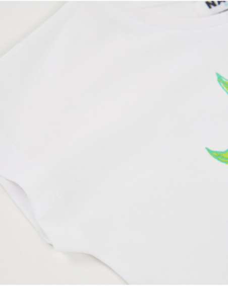 T-shirt da bambina in maglia con finitura brillante