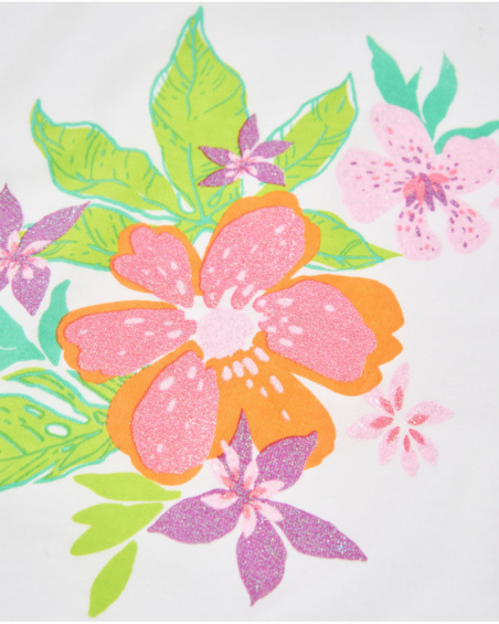 T-shirt da bambina in maglia con finitura brillante