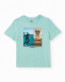 T-shirt da bambino in maglia con design urbano