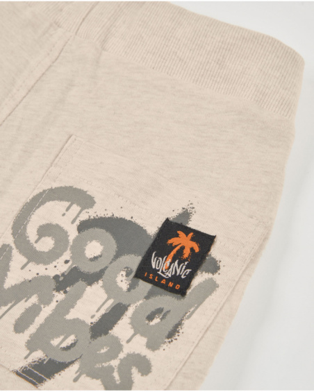 Bermuda da bambino in maglia con stampa stile graffiti