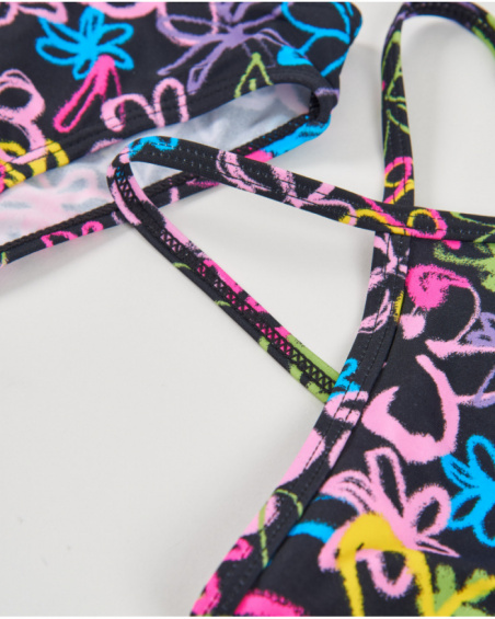 Bikini da bambina in maglia in stile graffiti