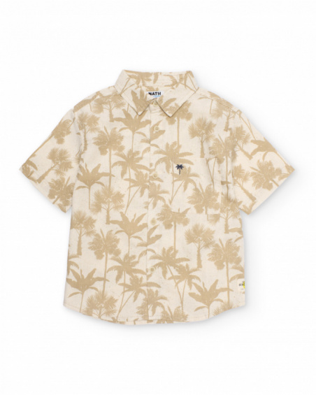 Camicia da bambino in tessuto piano con motivo di palme