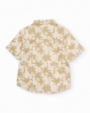 Camicia da bambino in tessuto piano con motivo di palme