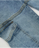 Pantaloni da bambina in tessuto piano e denim, design cargo