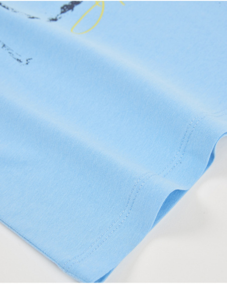 T-shirt da bambino in maglia con motivo di palme sul davanti