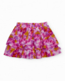 Gonna da bambina in tessuto piano con stampa tie-dye