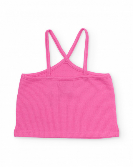 Top da bambina in maglia con spalline sottili incrociate