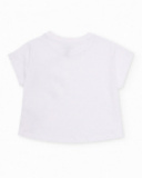 T-shirt da bambina in maglia con palma laterale