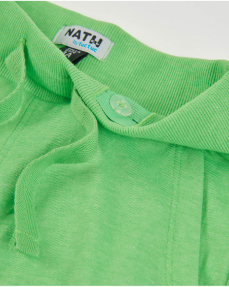 Bermuda da bambino in maglia con fascia in costina in vita