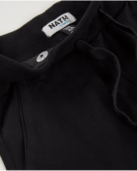 Bermuda da bambino in maglia con risvolto al fondo