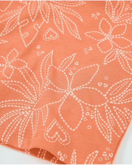 T-shirt da bambina in maglia con scollo quadrato