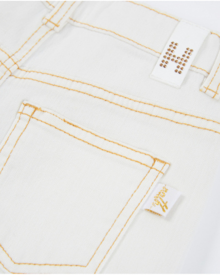 Pantaloni da bambina in tessuto piano con gamba ampia