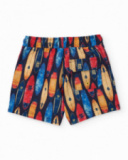 Costume da bagno da bambino in tessuto piano con tavole da surf