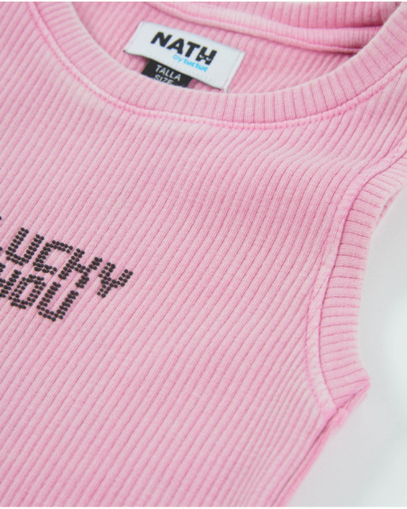 Vestito da bambina in maglia a coste elasticizzata