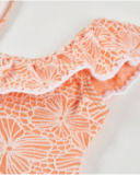 Costume intero da bambina in maglia dal design asimmetrico