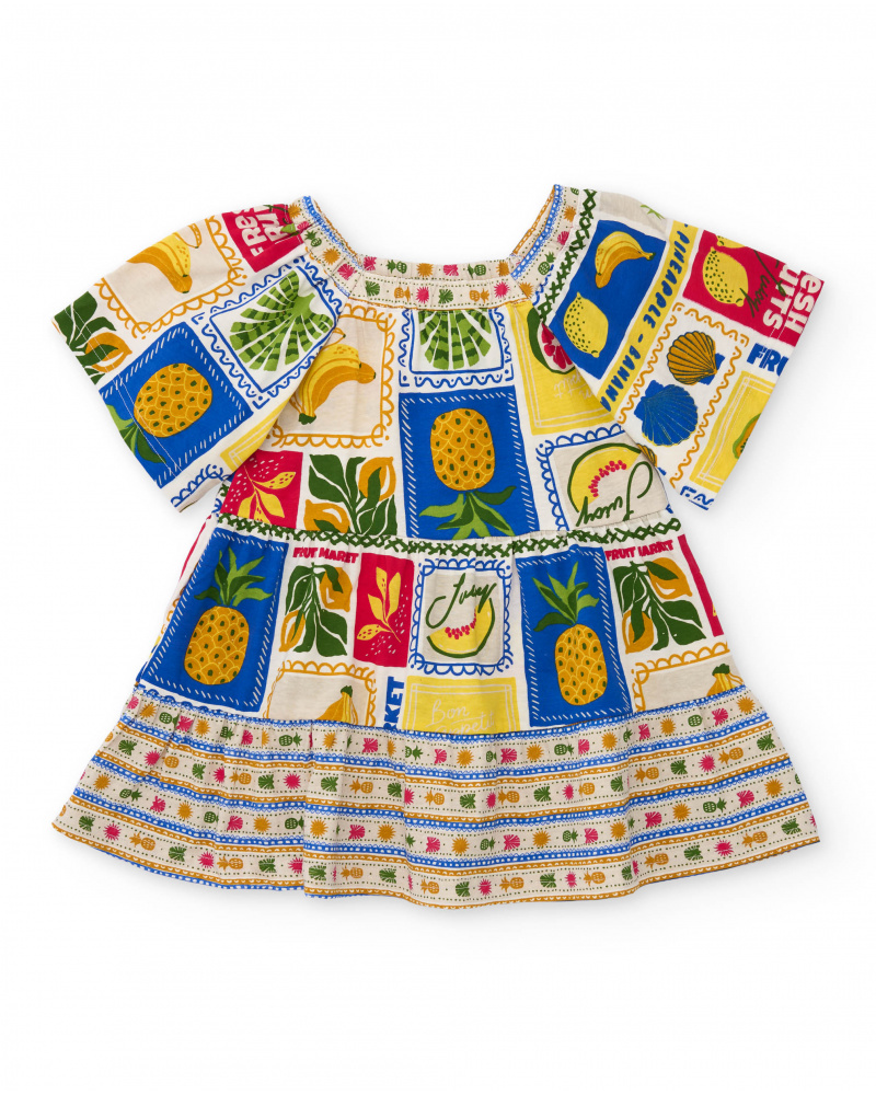 Vestito da bambina in maglia con scollo elasticizzato