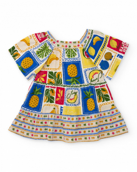 Vestito da bambina in maglia con scollo elasticizzato