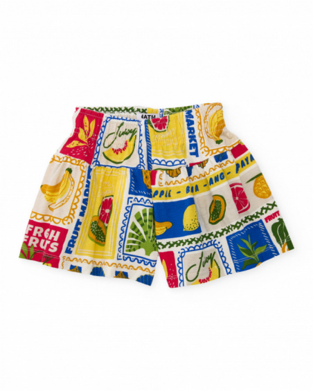 Shorts da bambina in maglia di ispirazione fruttata